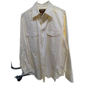 Walls Men's Light Yellow Ranch Wear Long-Sleeve Button-Down Shirt Size L